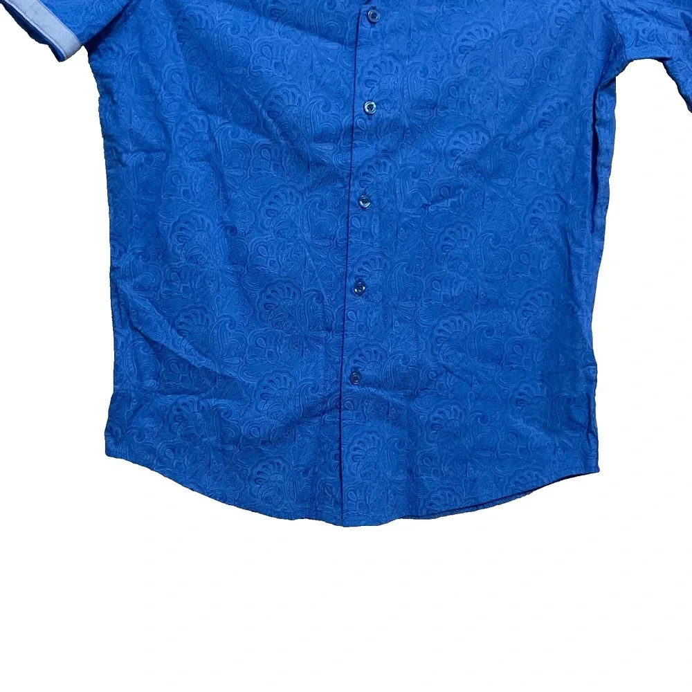 Consequence Paisley slim fit‎ Button Down blue men's Shirt S